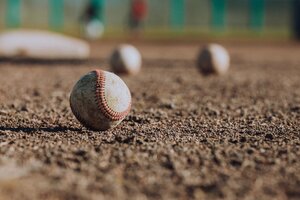 Baseballs on the field